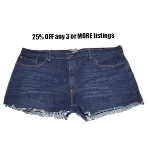 Denim Blue Jean Shorts Denizen Levi's Size 40 Waist Distressed Frayed Fringe